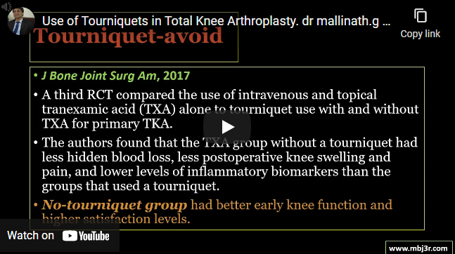 Tourniquets In Total Knee Arthroplasty